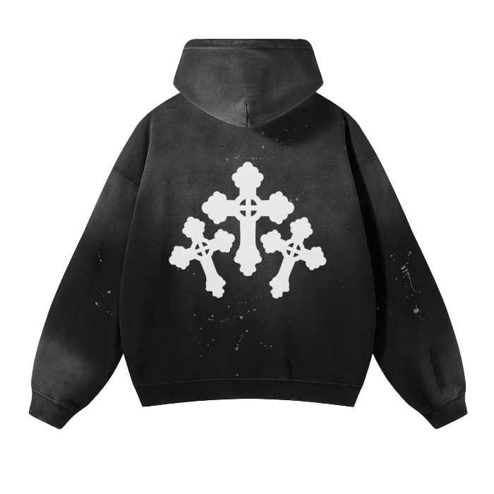 Three Cross Faded Hoodie