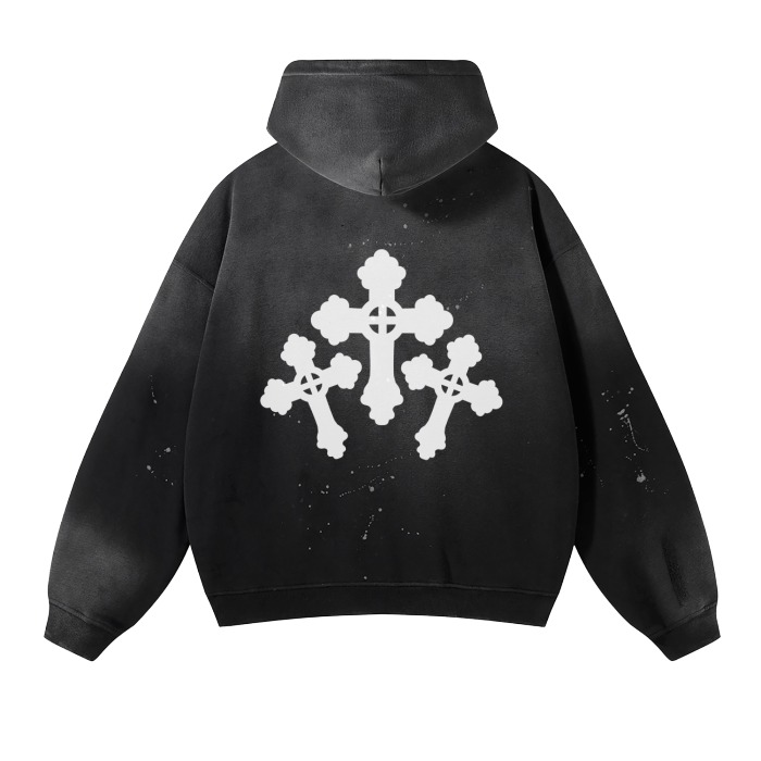 Three Cross Faded Hoodie